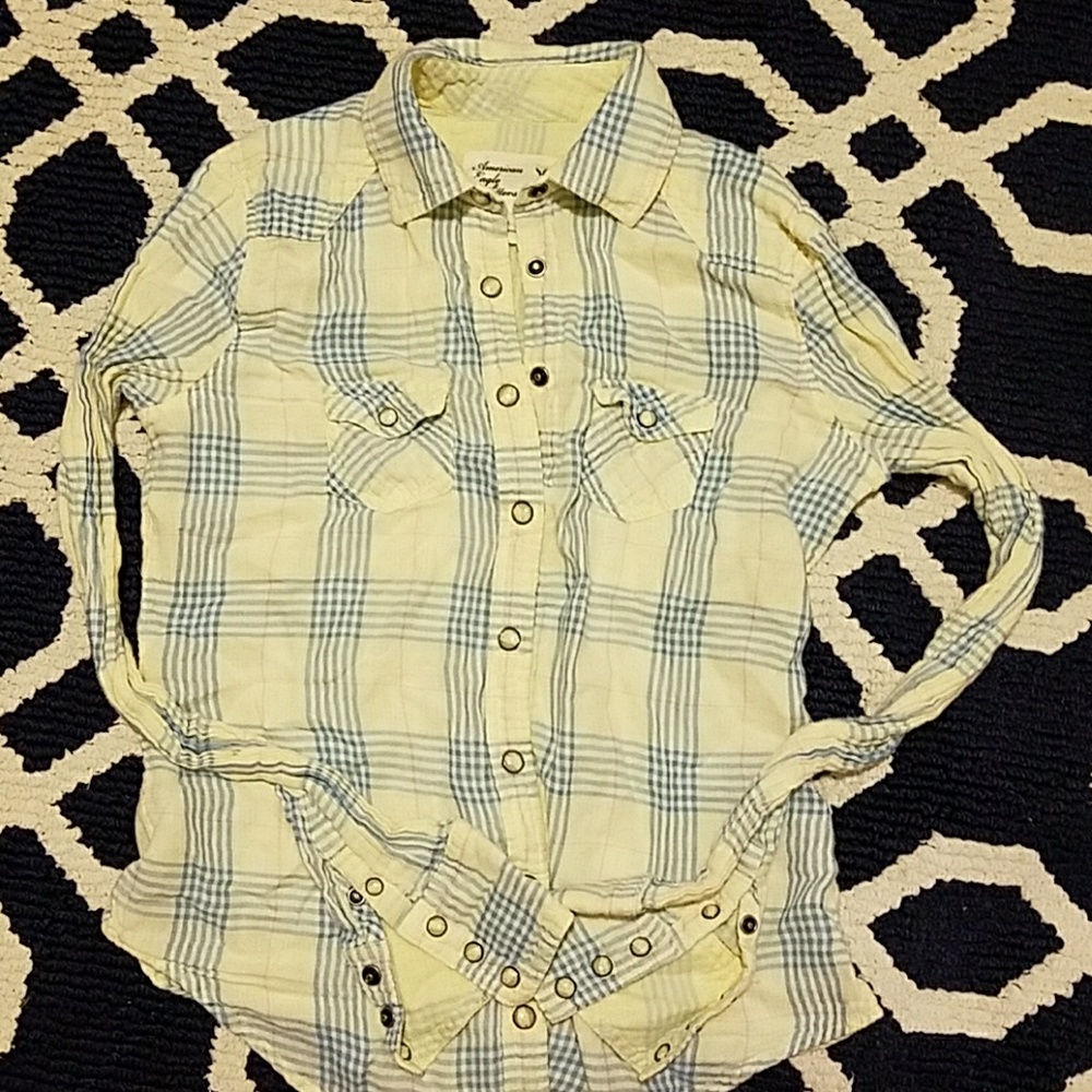 Plaid button down shirt